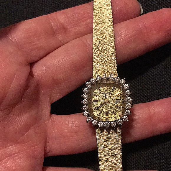 💘💝ROLEX💝💘 Authentic Vintage 80’s Cocktail Watch 14K Gold w/24 Diamond Bezel - Picture 4 of 11